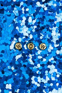 Gold WOW beads word typography