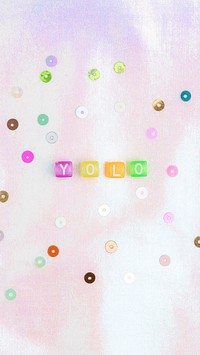 YOLO word typography alphabet beads