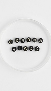 Coronavirus beads text typography 