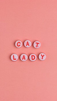 Cat lady typography letter beads