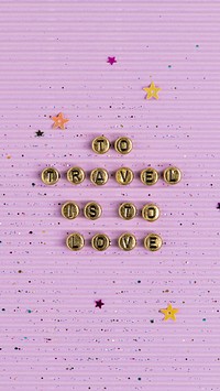TO TRAVEL IS TO TRAVEL beads text typography on purple