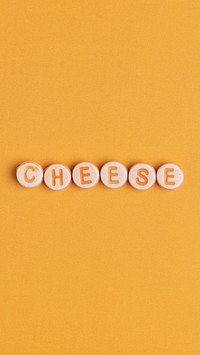 CHEESE alphabet letter beads typography