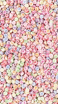 Pastel English letter beads phone background
