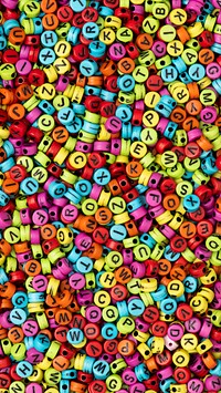 Colorful English letter beads phone wallpaper