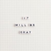 IT WILL BE OKAY beads message typography on grid line