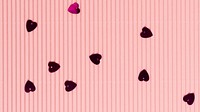 Heart confetti pink wavy paper banner