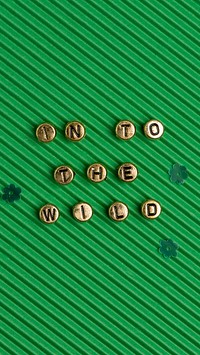 IN TO THE WILD beads text typography