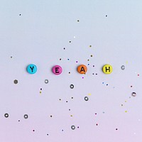 Yeah word beads typography lettering 