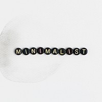Black MINIMALIST beads text typography