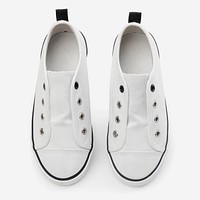 White slip-on unisex streetwear sneakers fashion