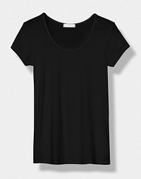 Basic black scoop neck tee women&rsquo;s apparel front view