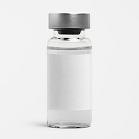 Medical glass bottle with blank white label<br /><br /> 