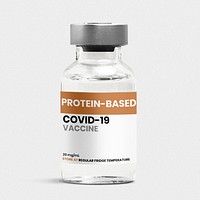 COVID-19 protein-based vaccine injection glass bottle