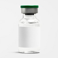 Medical bottle glass vial with blank white label