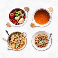 Homemade healthy pasta ingredients and menu