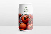 Tomato juice in an aluminium tin can