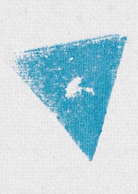Triangle psd stamped on white fabric