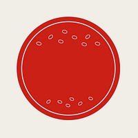 Blank badge element in red color
