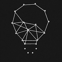 Light bulb connecting dots, abstract geometric idea design