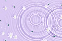 Aesthetic background, water ripple texture, floral wallpaper vector