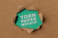 Torn paper mockup, ripped hole design psd