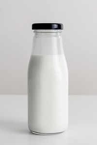 Fresh milk in a glass bottle