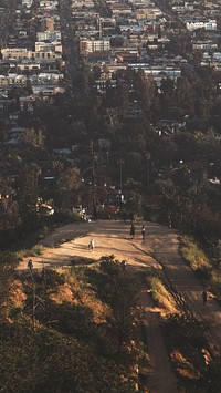 View of Los Angeles from a hill mobile phone wallpaper
