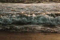 Sea wave reaching the shore
