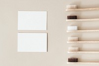 Bamboo toothbrushes and design card