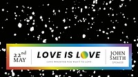 LGBTQ template vector with love is love quote for blog banner