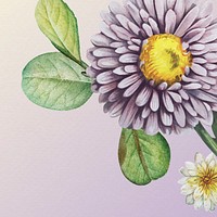 Flower pattern on purple background vector template