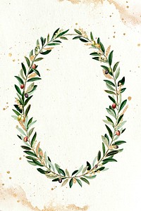 Olive wreath design element illustration