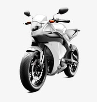 White sports bike 3D vector