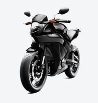 Black sports bike 3D vector