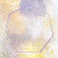 Heptagon frame on purple background vector