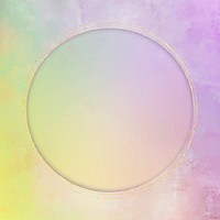 Round gold frame on purple background vector