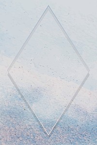 Rhombus frame on light blue paint textured background vector