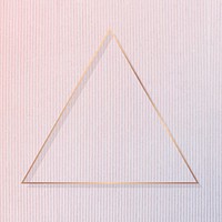 Triangle gold frame on pink corduroy textured background vector