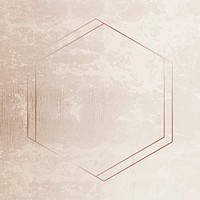 Hexagon gold frame on grunge background vector