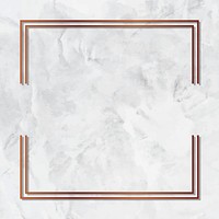 Square copper frame on white marble background vector