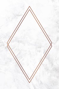 Rhombus copper frame on marble background vector