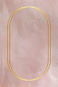 Oval gold frame on pink background vector