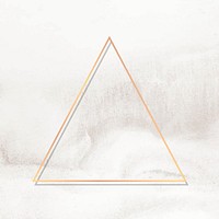 Triangle copper frame on white marble background vector