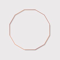 Polygon bronze frame on a blank background vector