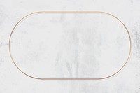 Oval gold frame on white marble background vector