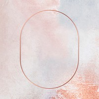 Oval copper frame on pastel background vector