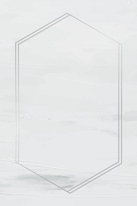 Hexagon silver frame on painted background vector