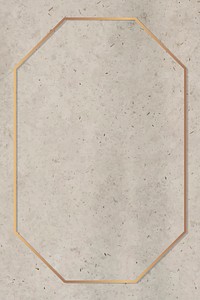 Octagon gold frame on brown marble background vector