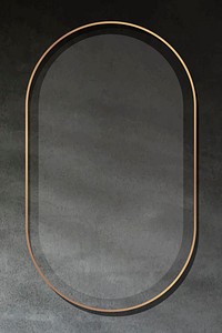 Oval gold frame on dark cement background vector