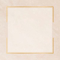 Square gold frame on pastel orange background vector